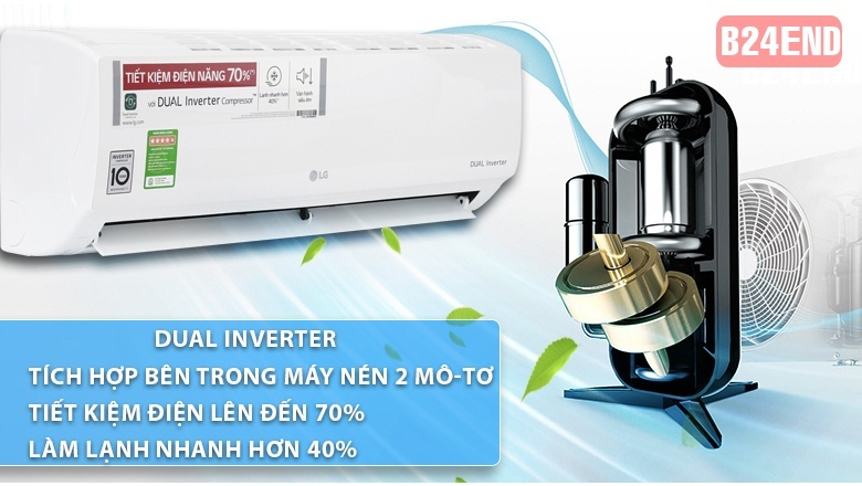 Điều hòa LG tiêu chuẩn 2 chiều Inverter 2.5HP-24.000BTU B24END