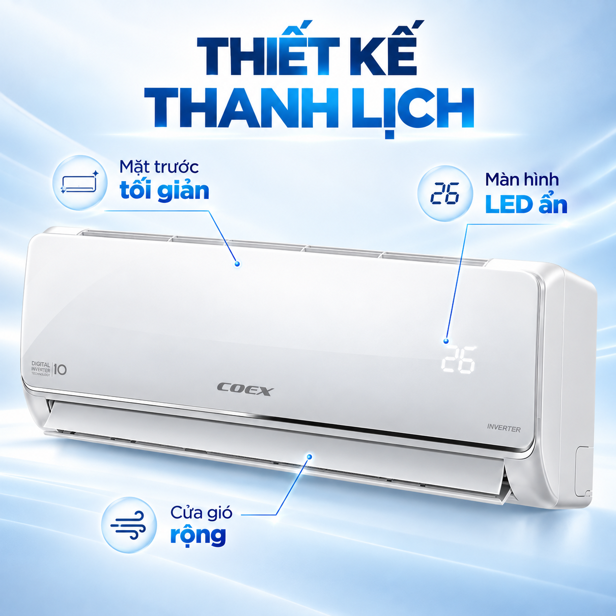 Điều hòa Coex 1 chiều Inverter 9000Btu/1Hp CA-09IN35