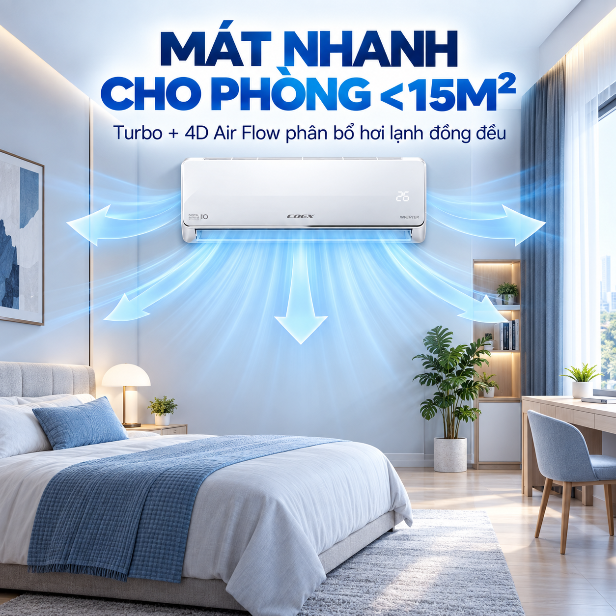 Điều hòa Coex 1 chiều Inverter 9000Btu/1Hp CA-09IN35
