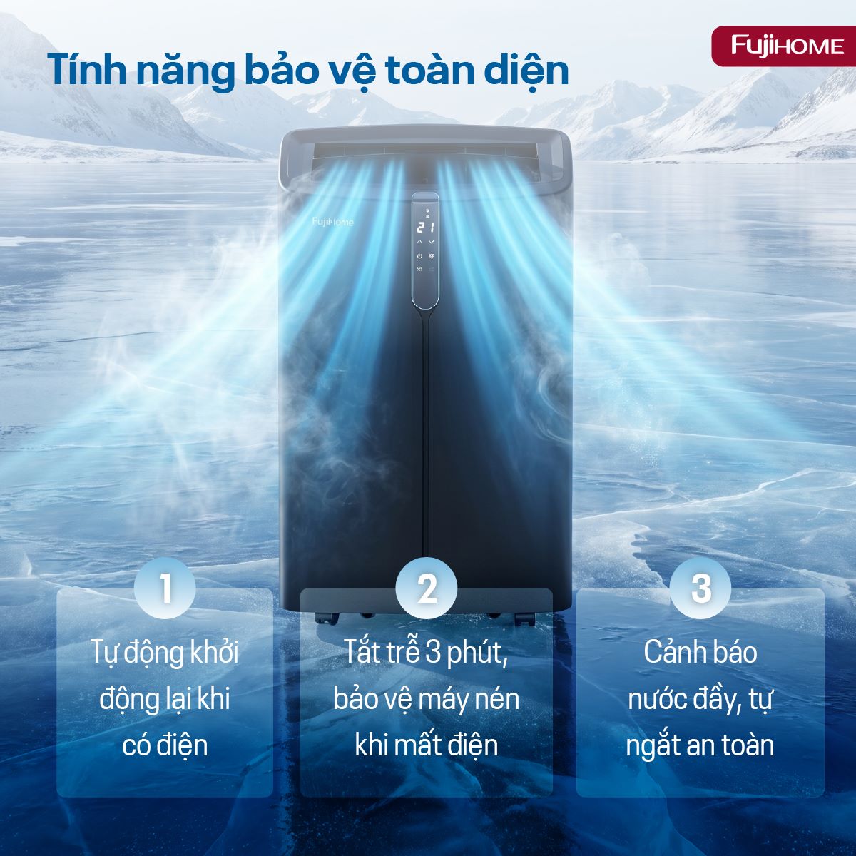 Điều hòa di động Inverter 12.000BTU FujiHome PAC12Pro-Điều khiển