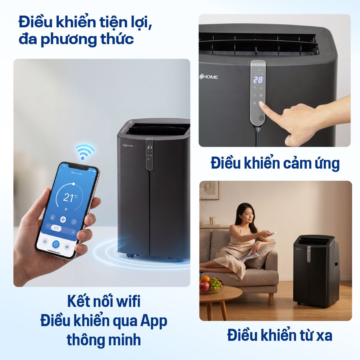 Điều hòa di động Inverter 12.000BTU FujiHome PAC12Pro-Điều khiển