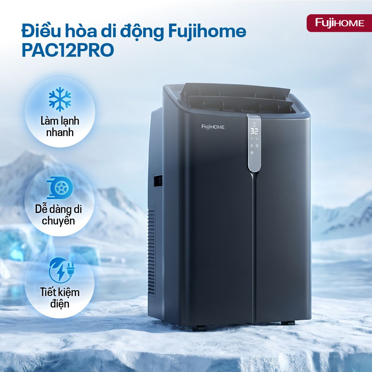 Điều hòa di động Inverter 12.000BTU FujiHome PAC12Pro-Điều khiển