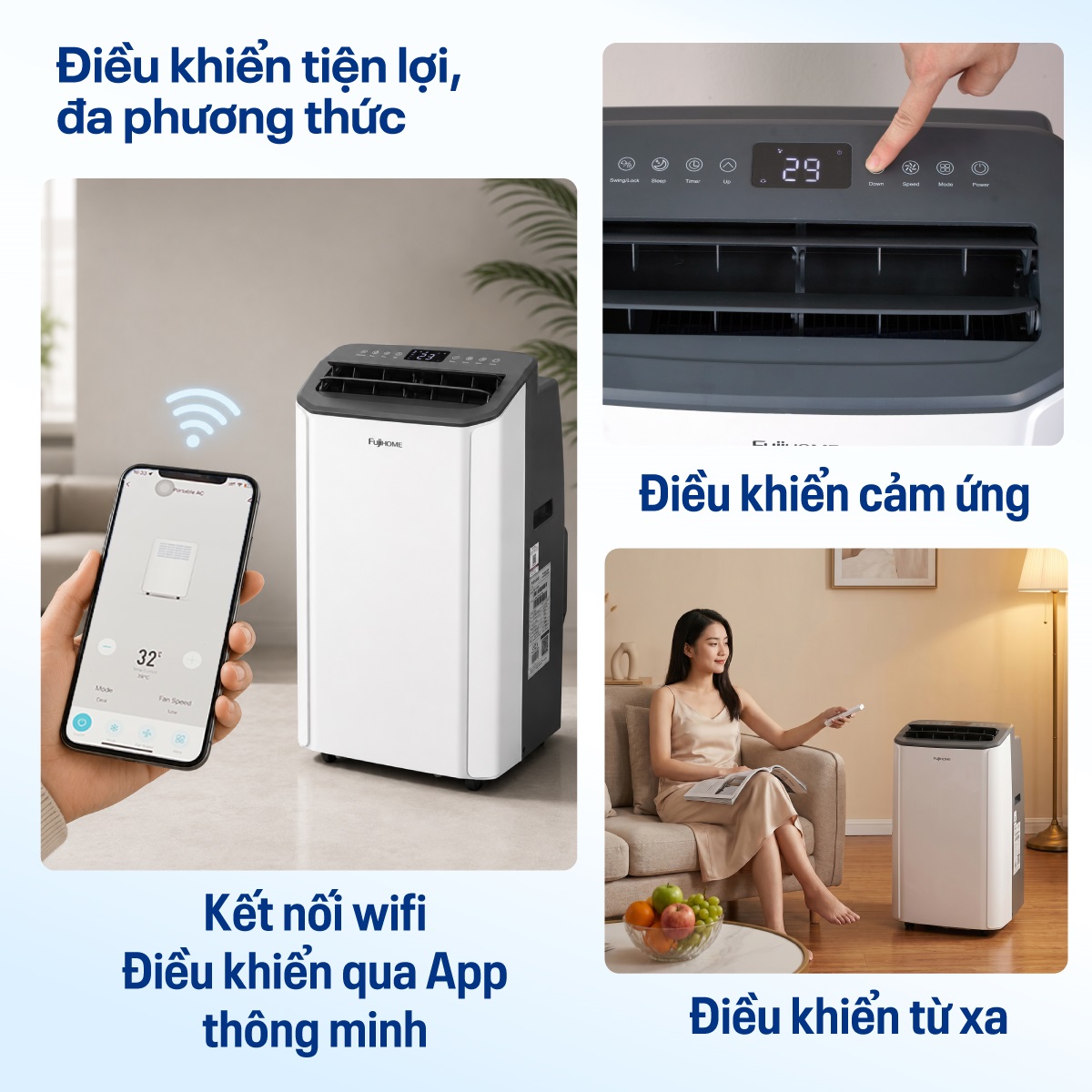 Điều hòa di động Inverter 14.000BTU FujiHome PAC14Pro-Điều khiển
