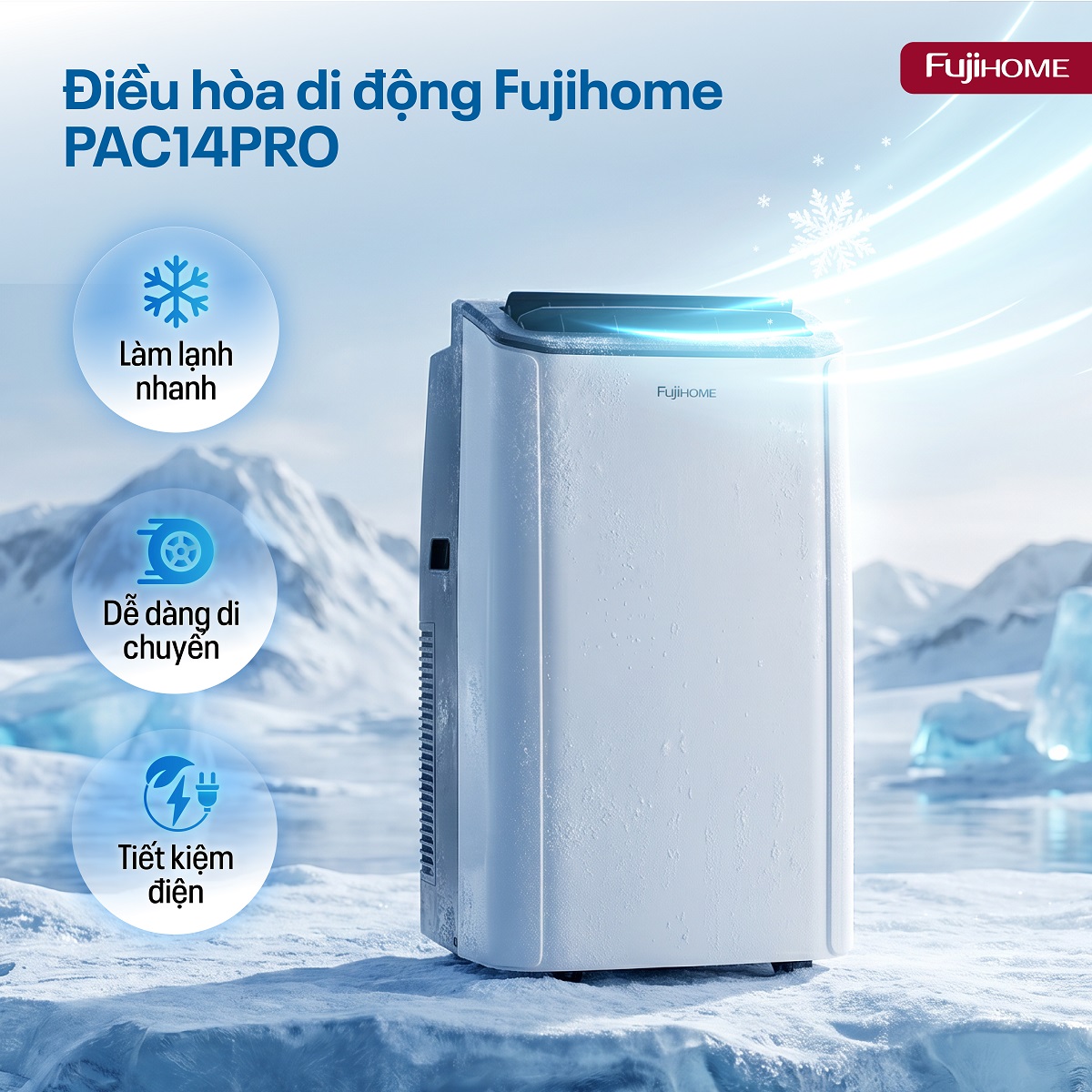 Điều hòa di động Inverter 14.000BTU FujiHome PAC14Pro-Điều khiển