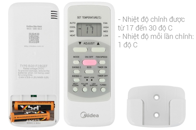Điều hòa Midea 1 chiều Inverte 9.000BTU MSAB-10CRDN8