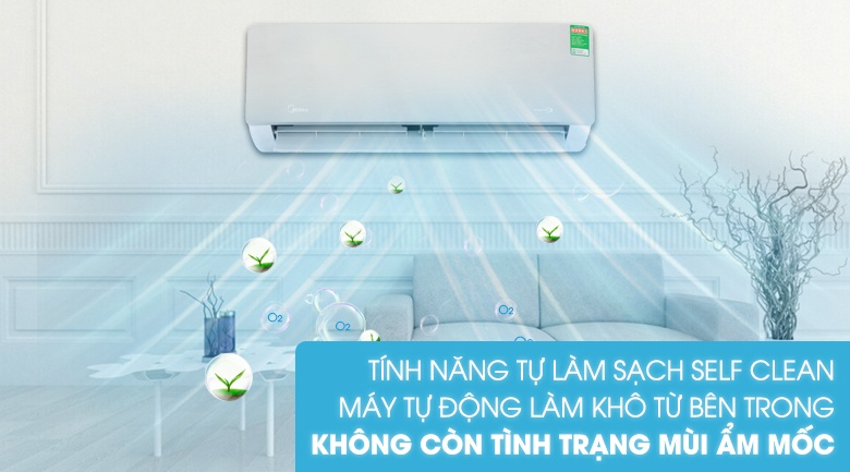 Điều hòa Midea 1 chiều Inverte 9.000BTU MSAB-10CRDN8