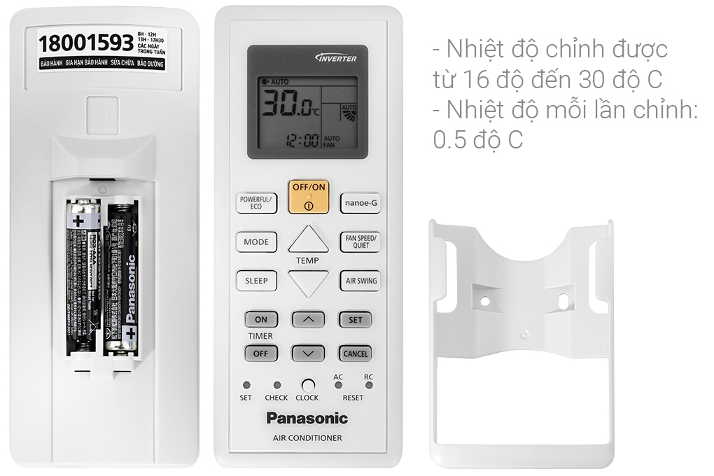 Điều hòa Panasonic 1 chiều Inverter 1.5HP-11.900BTU CS-PU12ZKH-8M