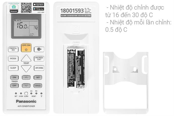 Điều hòa Panasonic 1 chiều Inverter 12.000BTU CS-PU12CKH-8D