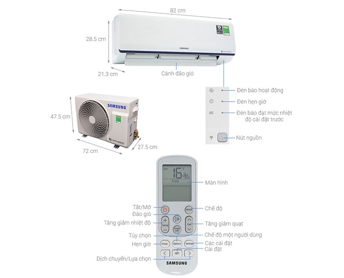 Điều hòa Samsung 1 chiều Inverter AR13RYFTAURNSV