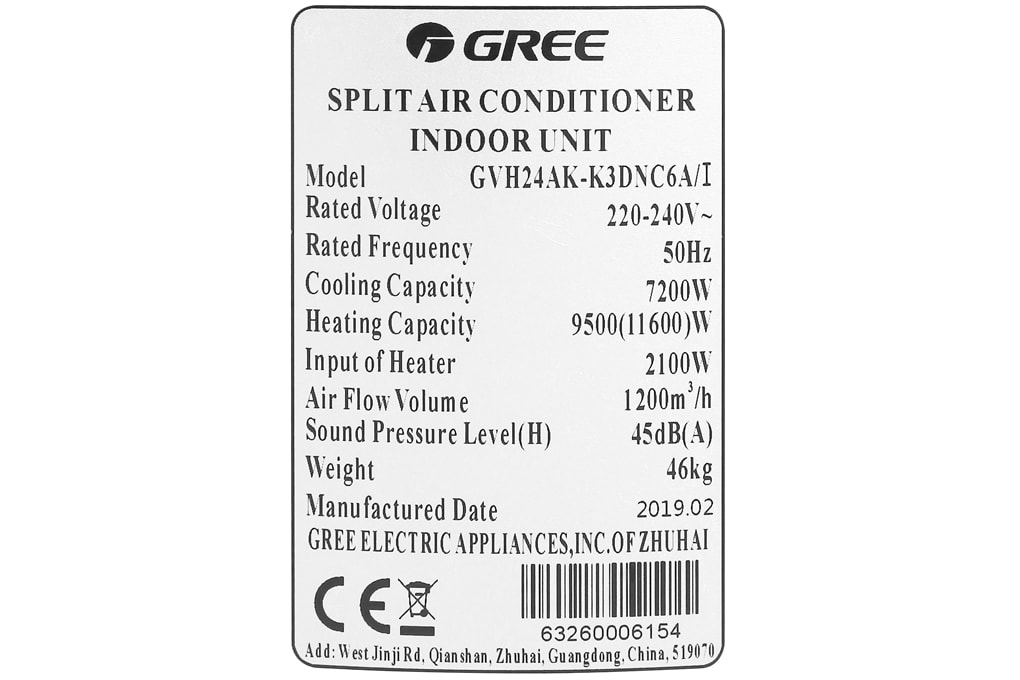 Điều hòa tủ đứng 2 chiều Inverter Gree GVH24AK-K3DNC6A 24000BTU