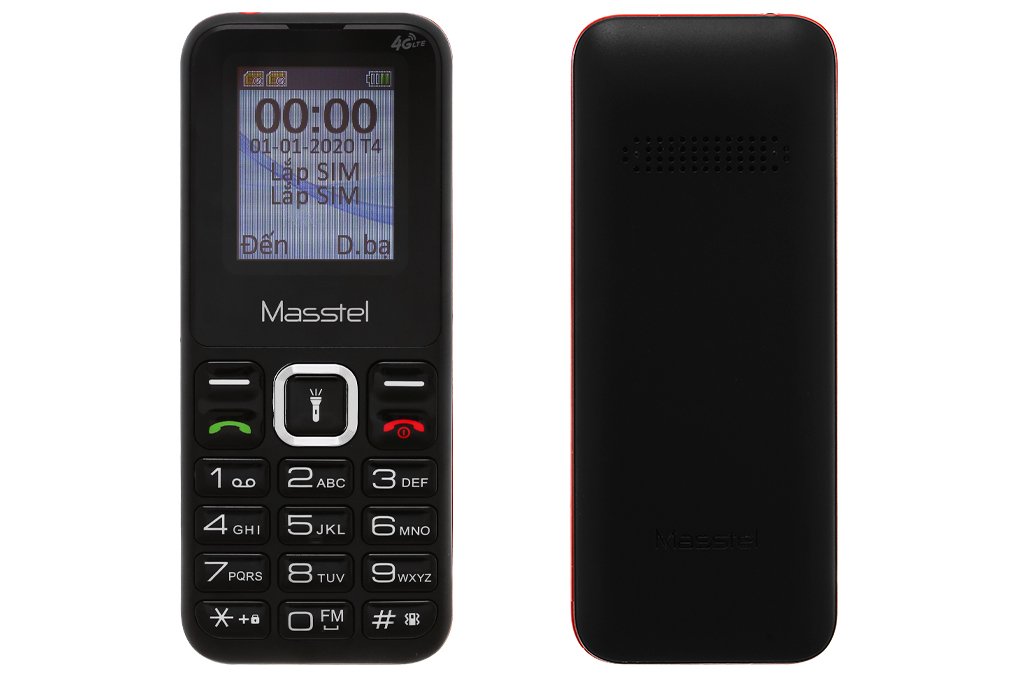 Điện thoại Masstel Izi 10 4G Đen đỏ