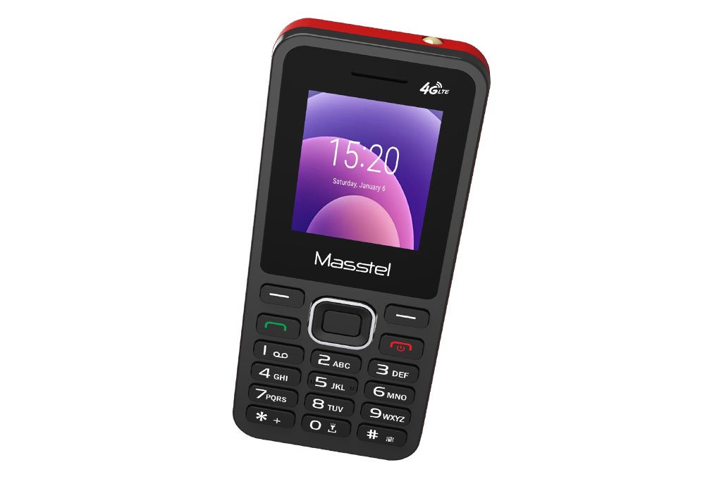 Điện thoại Masstel Izi 12 4G Đen đỏ