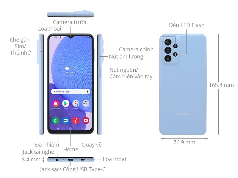 Điện thoại Samsung Galaxy A23 A235F Blue (DM)