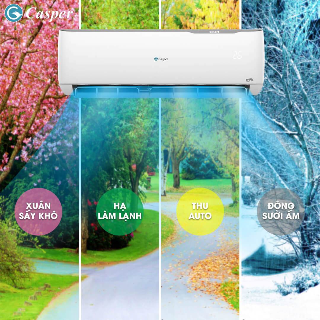 Điều hòa Casper 2 chiều Inverter 9.000BTU GH-09TL32