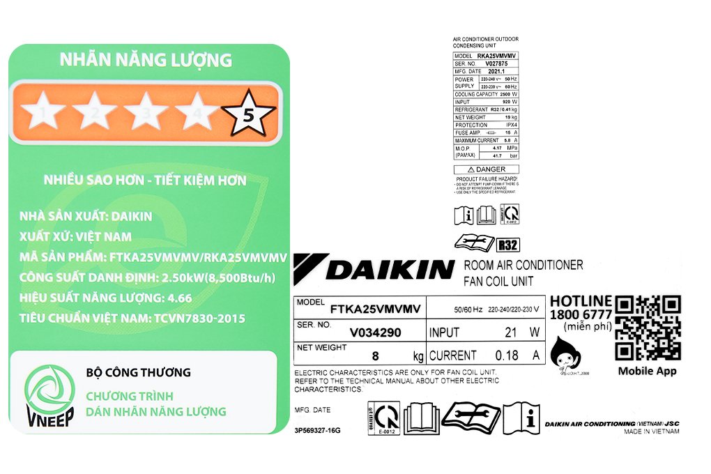 Điều hòa Daikin 1 chiều Inverter 1HP-8.500BTU FTKA25VMVMV