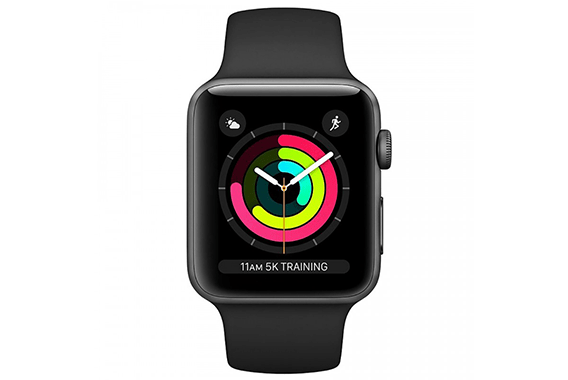 Apple Watch 3 42mm (GPS) Viền Nhôm Xám - Dây cao su Đen Chính hãng (MTF32VN/A)