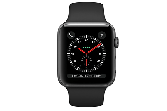 Apple Watch 3 38mm (GPS) Viền Nhôm Xám - Dây cao su đen Chính hãng (MTF02)