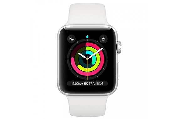 Apple Watch 3 42mm (GPS) Viền Nhôm Bạc - Dây cao su trắng (MTF22VN/A) - BH theo Serial