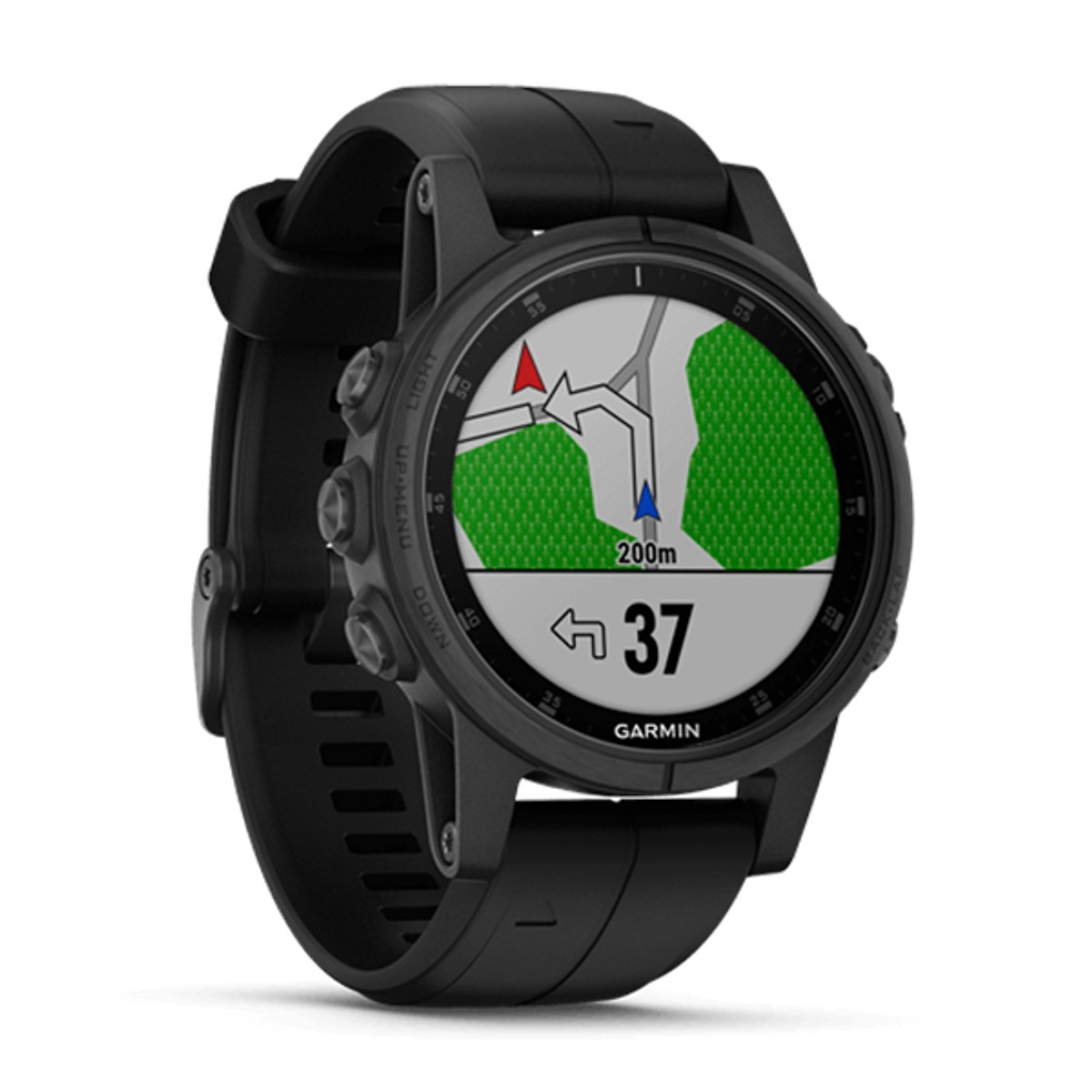 Đồng Hồ Thông Minh Garmin Fenix 5S Plus, Sapphire, Black w/Black Band