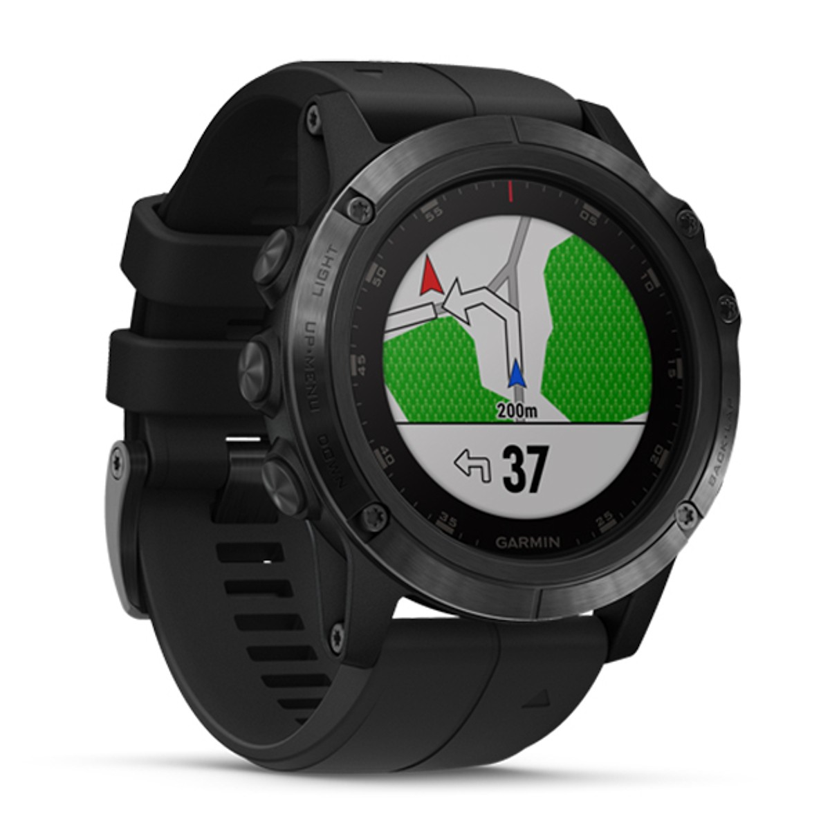 Đồng Hồ Thông Minh Garmin Fenix 5X Plus, Sapphire, DLC Carbon Gray w/Black Band