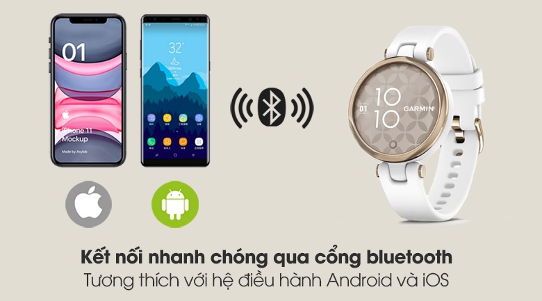 Đồng hồ thông minh Garmin Lily dây silicone trắng
