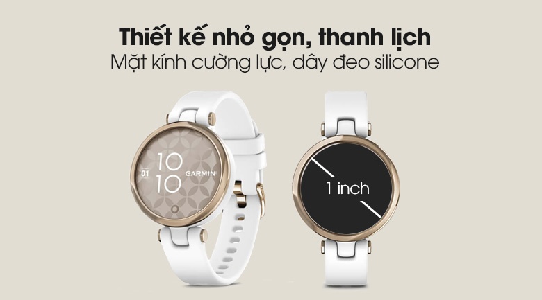 Đồng hồ thông minh Garmin Lily dây silicone trắng