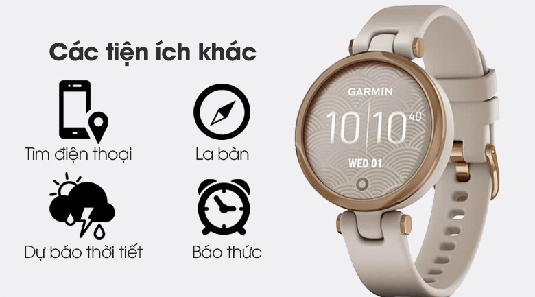 Đồng hồ thông minh Garmin Lily dây silicone vàng