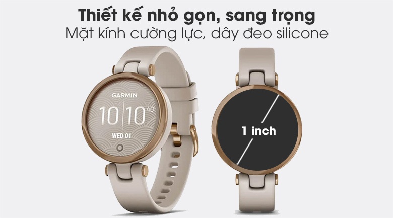 Đồng hồ thông minh Garmin Lily dây silicone vàng