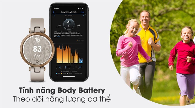 Đồng hồ thông minh Garmin Lily dây silicone vàng