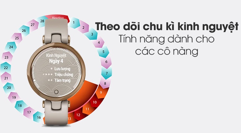 Đồng hồ thông minh Garmin Lily dây silicone vàng