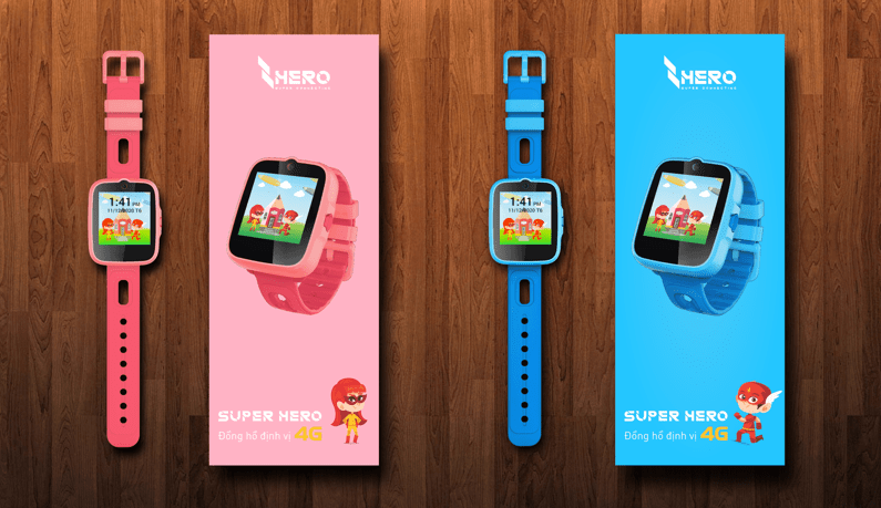 Đồng hồ thông minh trẻ em Masstel Super Hero 4G Hồng