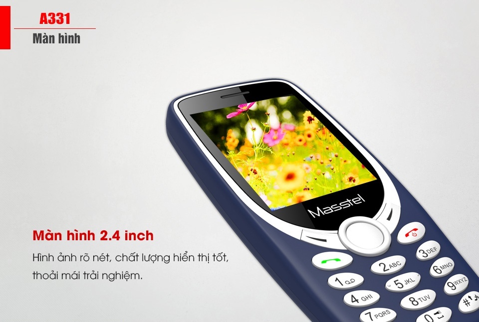 Điện thoại Masstel A331 Màu Đỏ (Red)