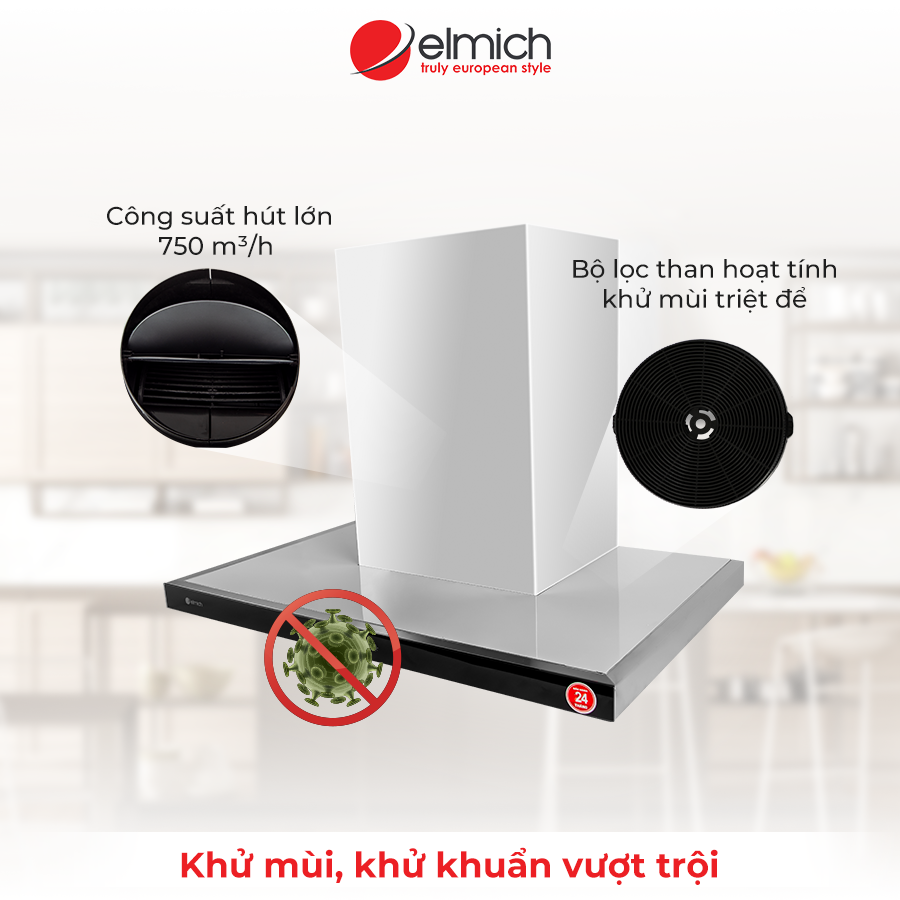 Hút mùi kính thẳng Elmich HOE-3930