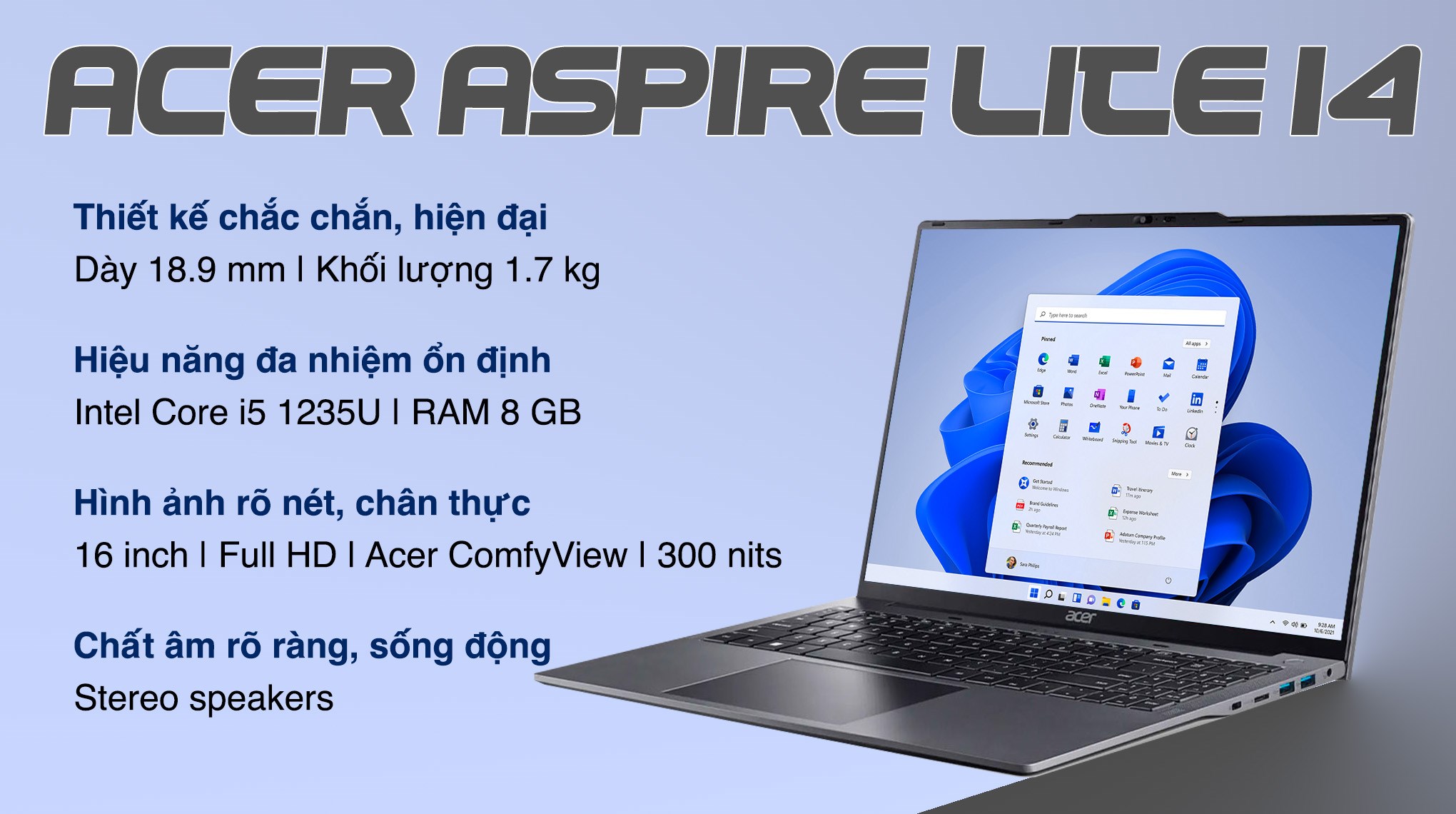 Laptop Acer Aspire Lite AL16-51P-596H