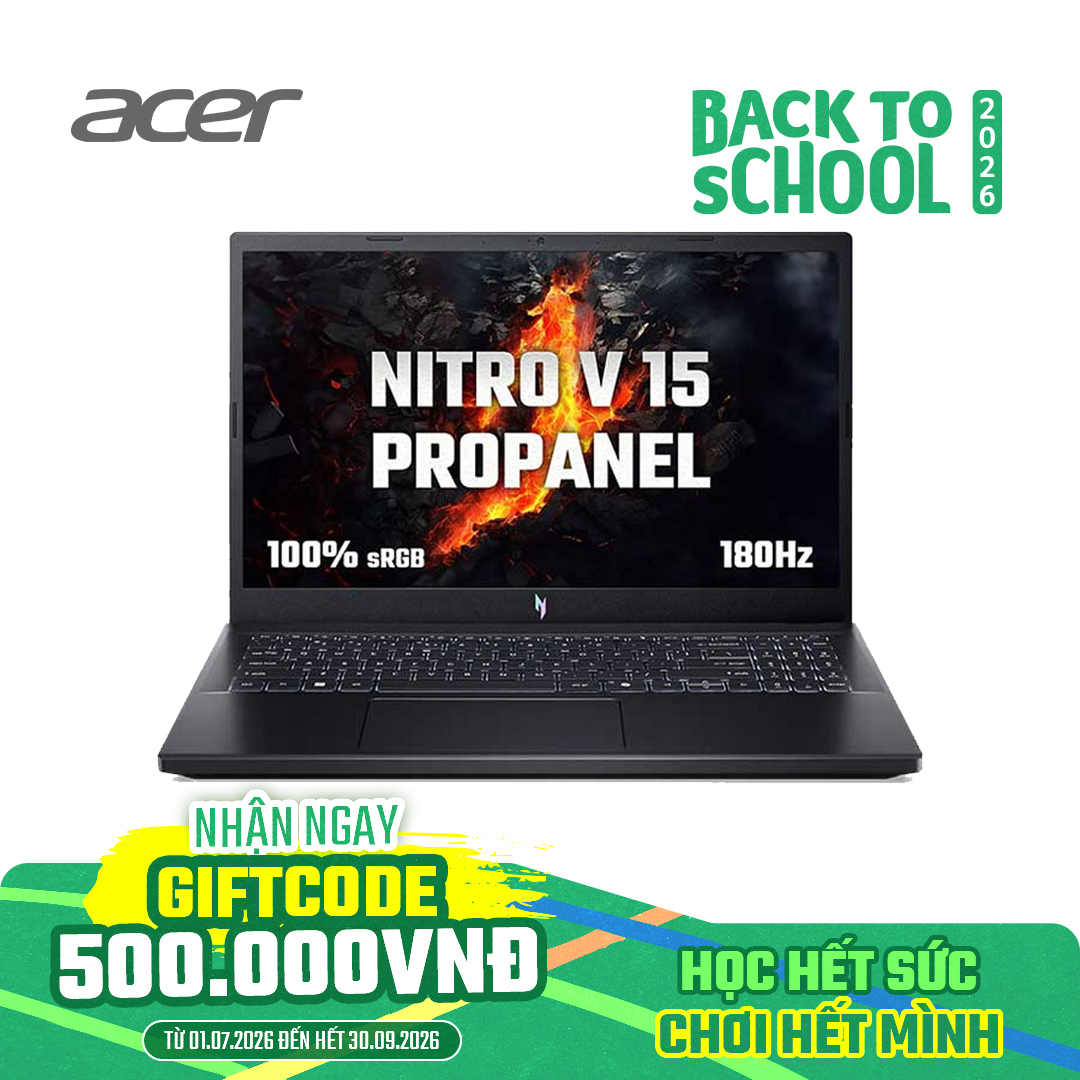 Laptop Acer Gaming Nitro ProPanel ANV15-41-R0FE R7 7735HS/16GD5/512GSSD/15.6FHD 180/W11/6GD6_RTX3050/ĐEN