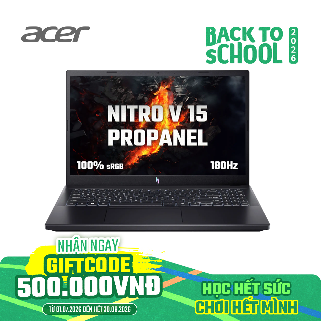 Laptop Acer Gaming Nitro ProPanel ANV15-41-R7CR R5-7535HS/16GD5/512GSSD/15.6FHD 180/W11/6GD6_RTX4050/ĐEN