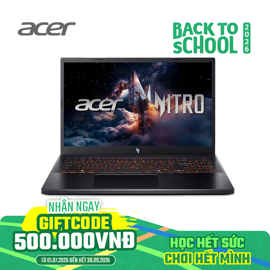 Laptop Acer Gaming Nitro ProPanel ANV15-52-59AA /(i5-13420H; 16GB; 512GB SSD; RTX5050; 15.6 FHD; Win11 Home; Đen; NH.QZ9SV.002)
