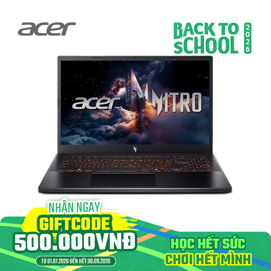 Laptop Acer Gaming Nitro ProPanel ANV15-52-72BM /i7-13620H; 16GB; 512GB SSD; RTX5050; 15.6 FHD; Win11; Đen; NH.QZ9SV.004)
