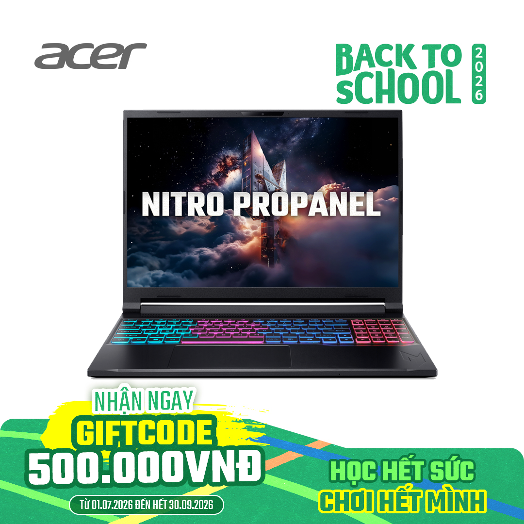 Laptop Acer Gaming Predator Helios Neo 16 AI ANV16S-71-58WQ C5-210H/32GD5/512GSSD/162K_180Hz /BT5/4C/W11/8GD7_RTX5050/ĐEN