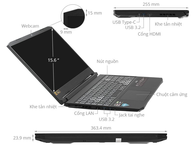 Laptop Acer Nitro 5 AN515-45-R3SM (NH.QBMSV.005)