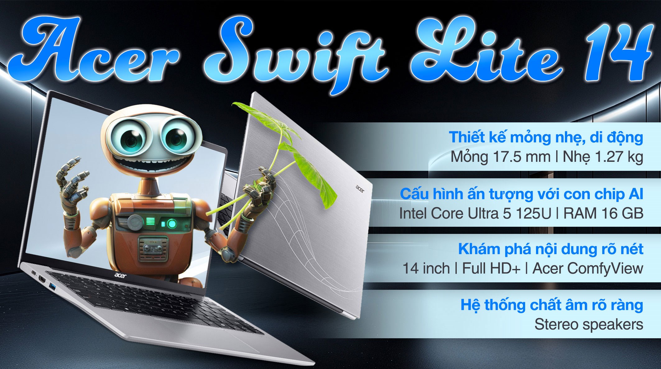 Laptop Acer Swift Lite 14 AI SFL14-51M-56HS