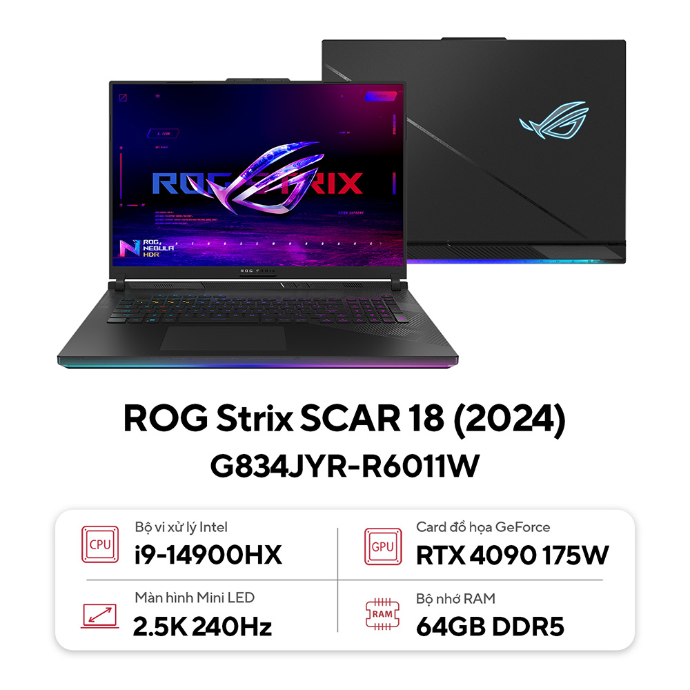 Laptop ASUS Gaming ROG Strix SCAR 18 G834JYR-R6011W