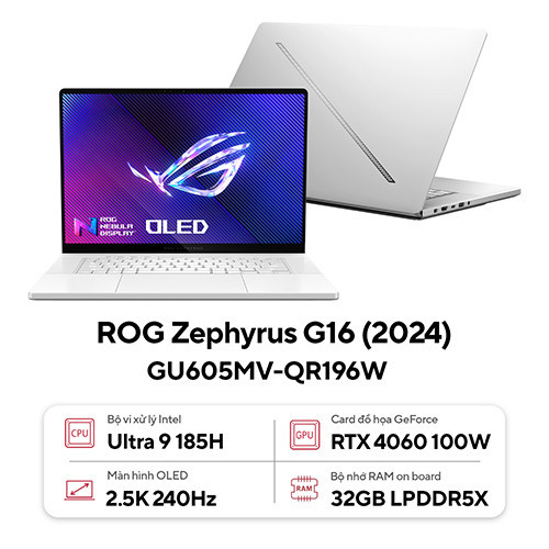 Laptop Asus Gaming ROG Zephyrus G16 GU605MV-QR196W