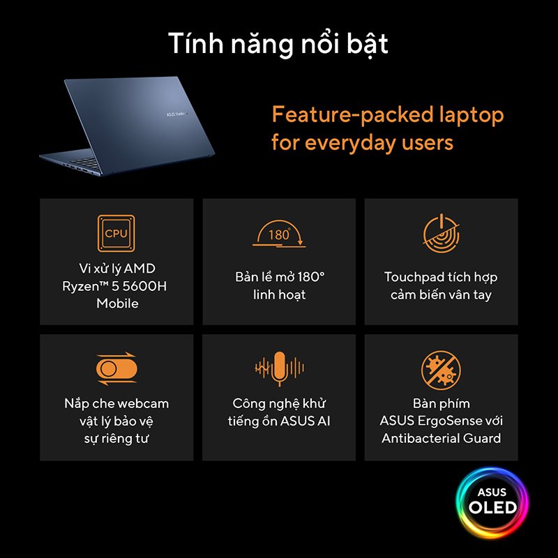 Laptop Asus Vivobook M1503QA-L1028W Xanh
