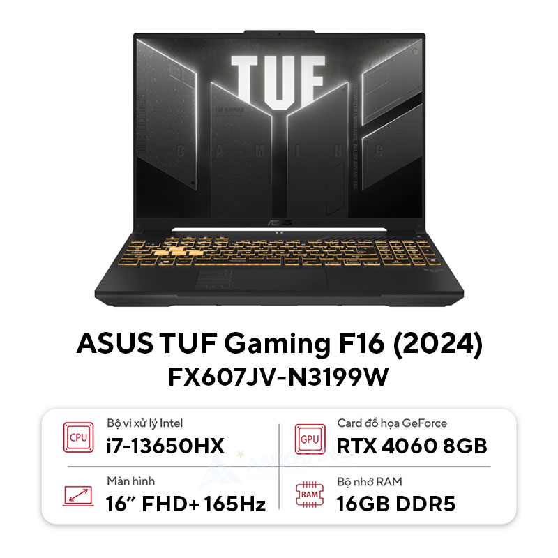 Laptop ASUS TUF Gaming F16 FX607JV-N3199W Xám