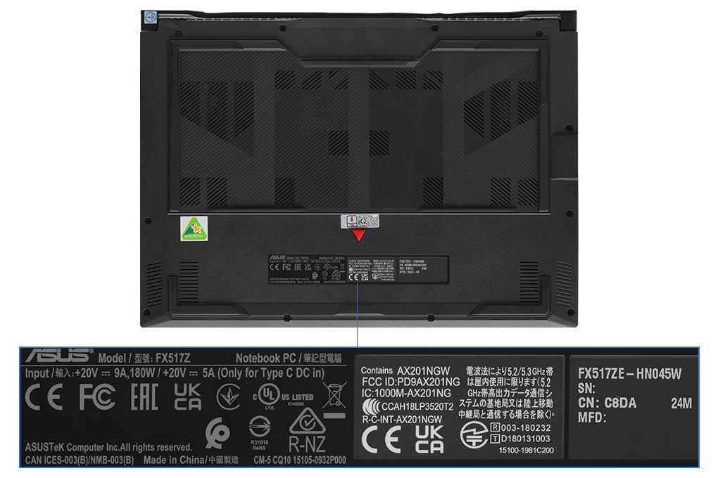 Laptop Asus TUF Gaming FX517ZE-HN045W