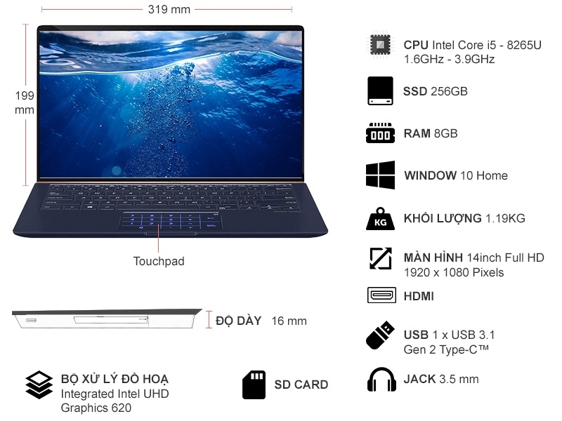 Laptop ASUS UX433FA-A6061T