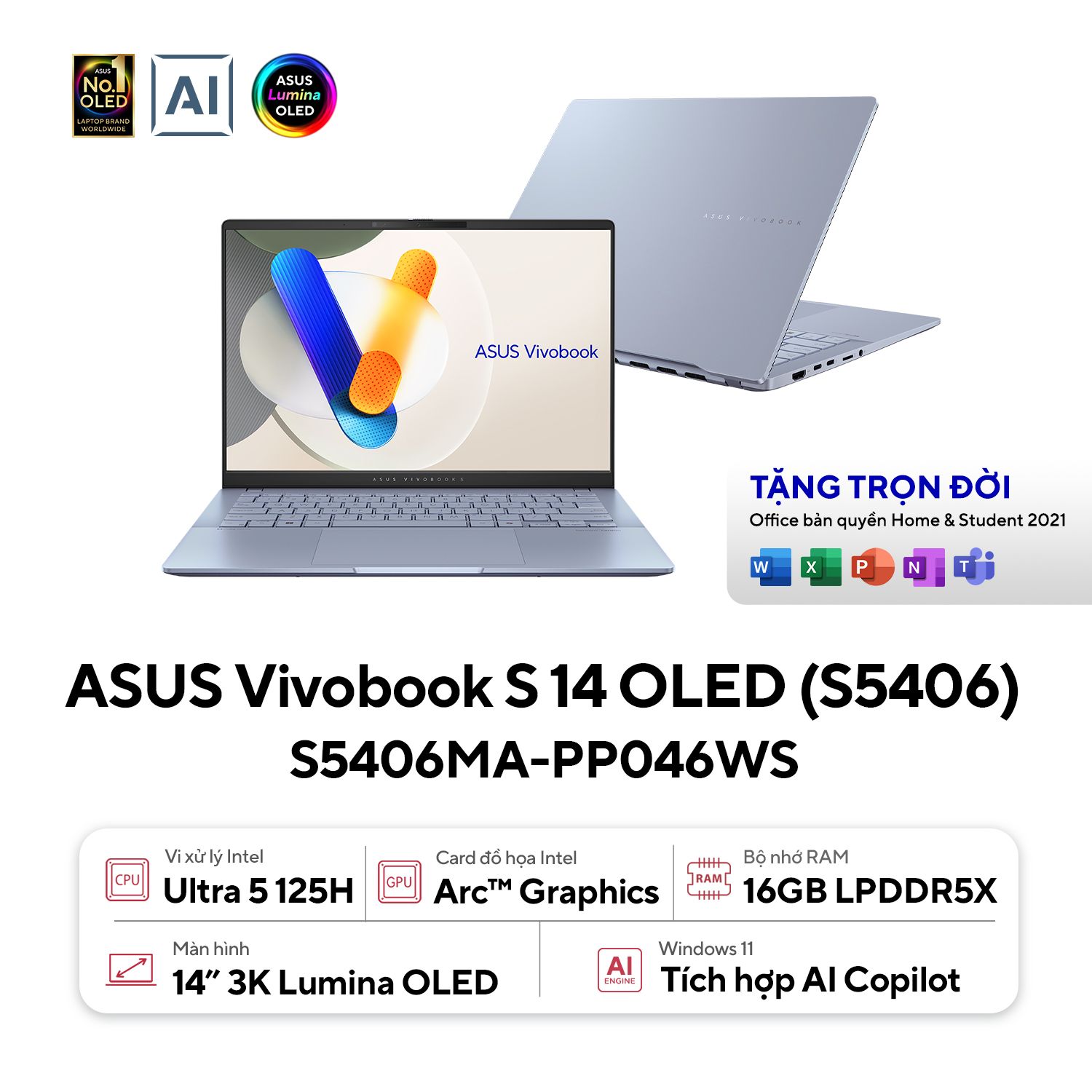 Laptop Asus Vivobook S14 OLED S5406MA-PP046WS