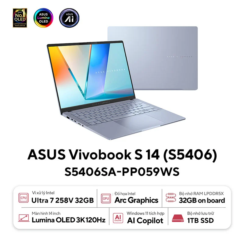 Laptop ASUS Vivobook S14 OLED S5406SA-PP059WS