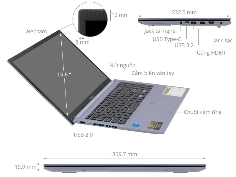 Laptop Asus VivoBook X1502ZA-E8690W